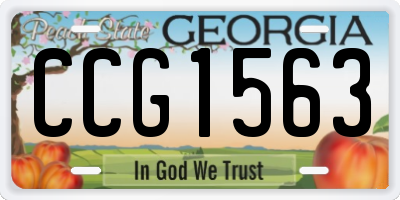 GA license plate CCG1563