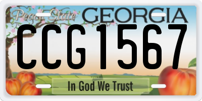 GA license plate CCG1567