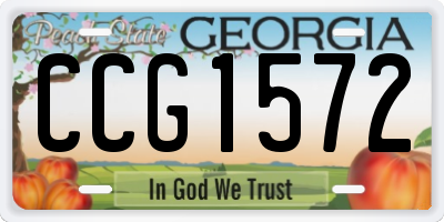 GA license plate CCG1572