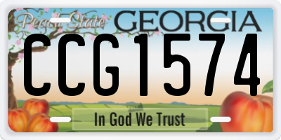 GA license plate CCG1574