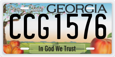 GA license plate CCG1576