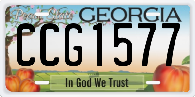 GA license plate CCG1577