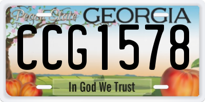 GA license plate CCG1578