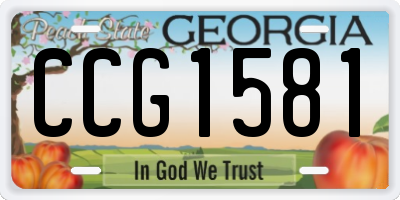GA license plate CCG1581