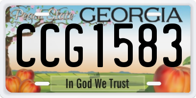 GA license plate CCG1583