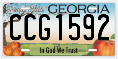 GA license plate CCG1592