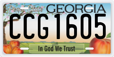 GA license plate CCG1605