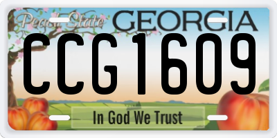 GA license plate CCG1609