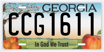 GA license plate CCG1611