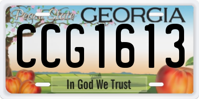 GA license plate CCG1613