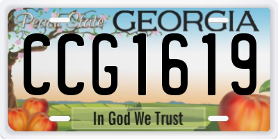 GA license plate CCG1619