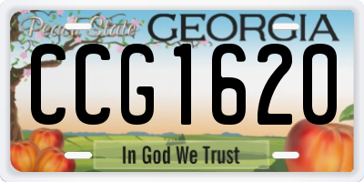 GA license plate CCG1620