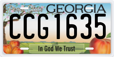 GA license plate CCG1635