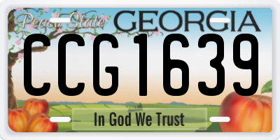 GA license plate CCG1639
