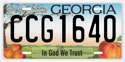 GA license plate CCG1640