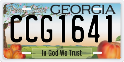 GA license plate CCG1641