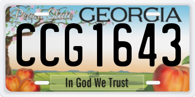 GA license plate CCG1643