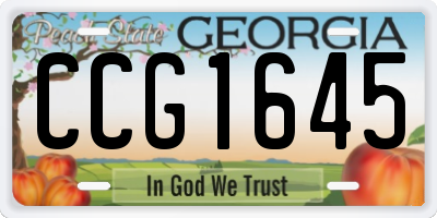 GA license plate CCG1645