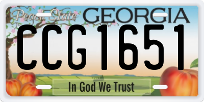 GA license plate CCG1651
