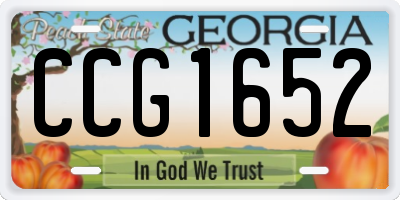 GA license plate CCG1652
