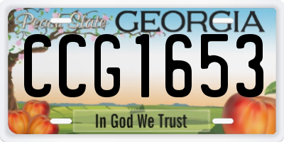 GA license plate CCG1653