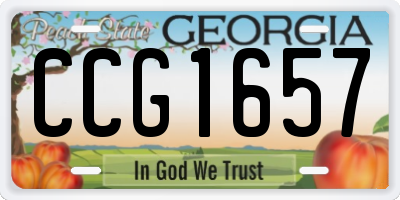 GA license plate CCG1657