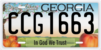GA license plate CCG1663