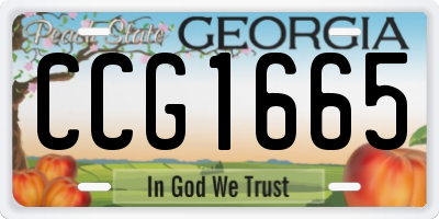 GA license plate CCG1665