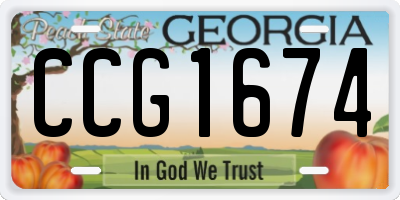 GA license plate CCG1674