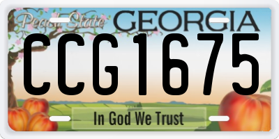 GA license plate CCG1675