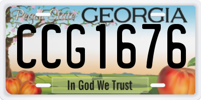 GA license plate CCG1676