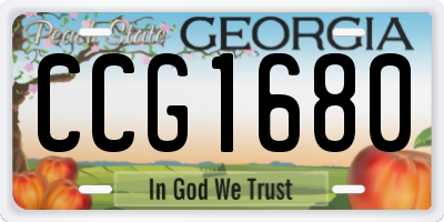GA license plate CCG1680
