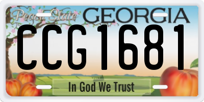 GA license plate CCG1681