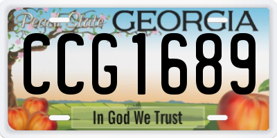 GA license plate CCG1689