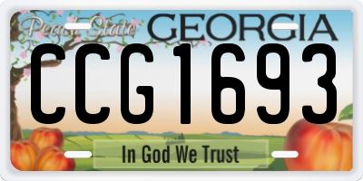 GA license plate CCG1693
