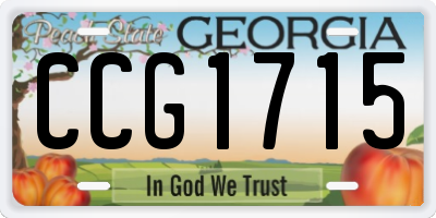 GA license plate CCG1715