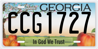 GA license plate CCG1727