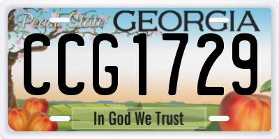 GA license plate CCG1729