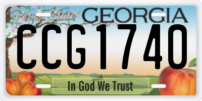 GA license plate CCG1740