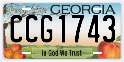 GA license plate CCG1743
