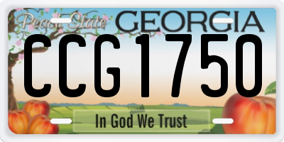 GA license plate CCG1750