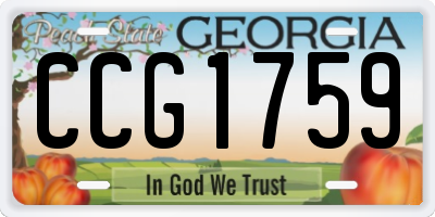 GA license plate CCG1759
