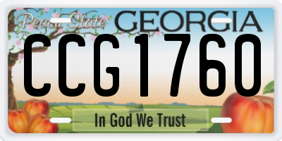 GA license plate CCG1760