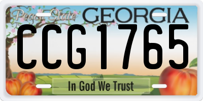 GA license plate CCG1765