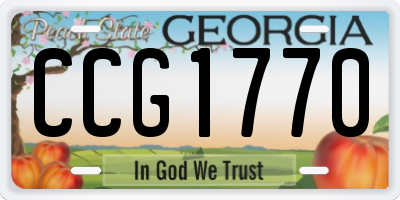 GA license plate CCG1770