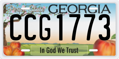 GA license plate CCG1773