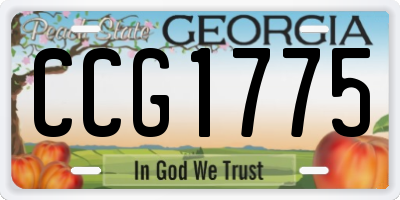 GA license plate CCG1775
