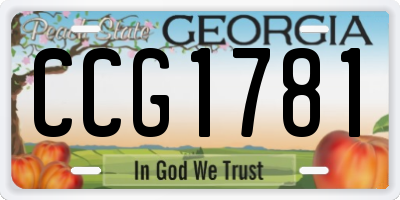 GA license plate CCG1781