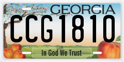 GA license plate CCG1810