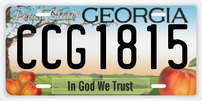 GA license plate CCG1815
